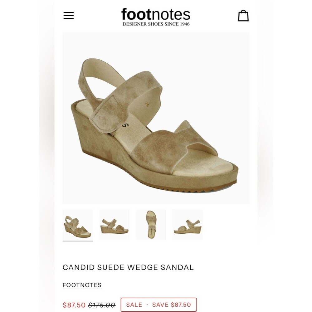 Footnotes CANDID SUEDE WEDGE SANDAL size 7 NWOT